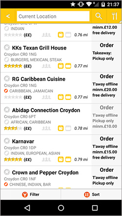 Food Ordering app development